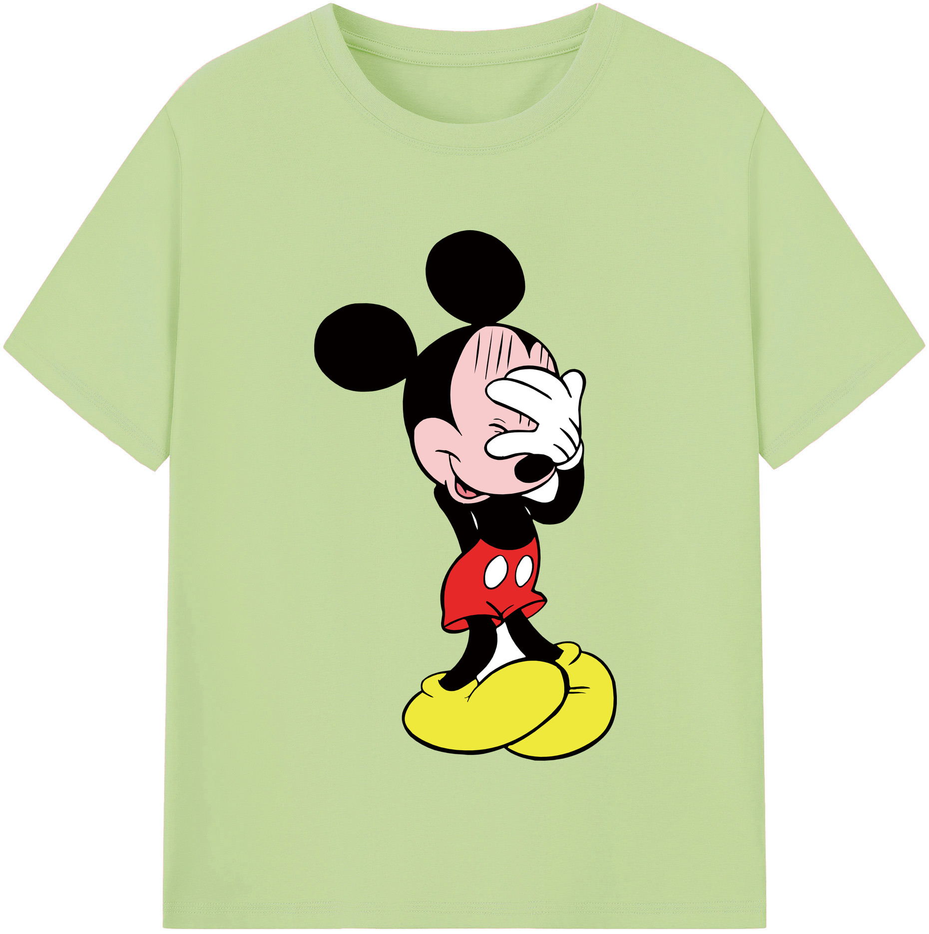 （画像用） ミッキーマウス Mickey Mouse 綿100％半袖Tシャツ（フロントプリント）